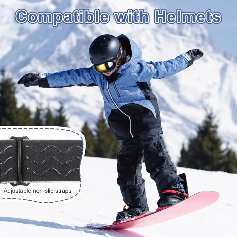 YooxArmor OTG Kids Ski Goggles Kids Snowboard Goggles for Boys Girls Toddler Youth Kid Snow Goggles Anti-Fog UV400 Protection - Image 4